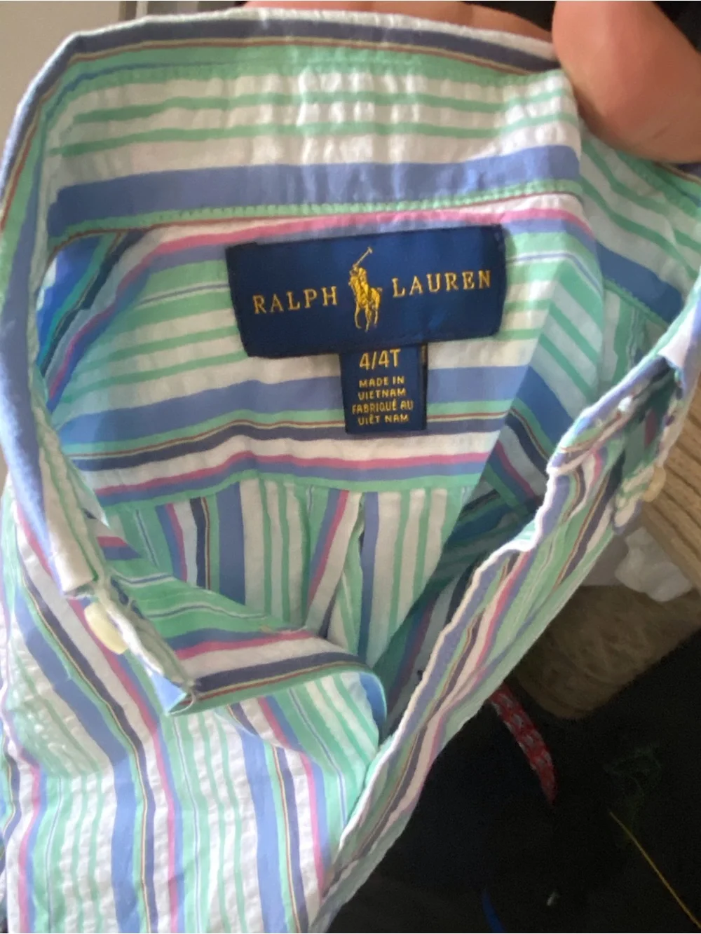 Boys Ralph Lauren Multi-Color Striped Button-Down Shirt.